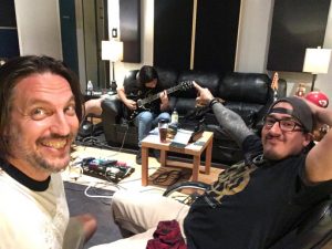 Los Angeles Thrash Metal band recording guitars at Ultimate Studios, Inc