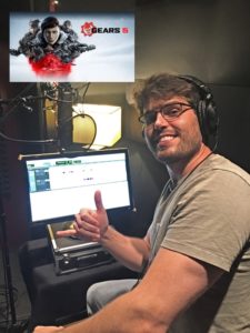 Voice Over artist Bruno Mello recording Gears of War 5 at Ultimate Studios, Inc